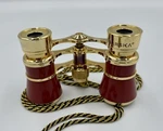 Barska 3X25 Blueline Opera Glasses With Necklace Red And Gold Binoculars. Fixed Price $29.99.