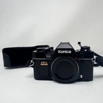 Vintage Konica FP-1 Program 35MM Slr Film Camera Japan With Strap Case & Bag. Fixed Price $58.49.