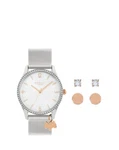 Radley Ladies Watch RY4593A-SET Silver Mesh Strap & Twin Pack Brass Earrings. Fixed Price $115.86.