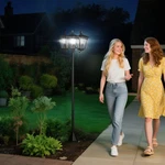 72" Outdoor Solar Light Post, All-weather, Triple Head Lamp, Driveway, Black. Fixed Price $83.99.