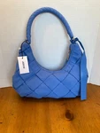 New Jason Wu Women Nylon Woven Hobo Shoulder Bag Vista Blue Half Moon Purse. Fixed Price $23.99.