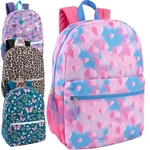 17 Inch Printed Backpack With Side Mesh Pockets And Front Zippered. Fixed Price $13.99.