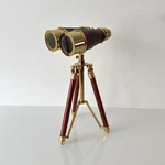 Handmade Brass Binoculars Spyglass 10X With Wooden Tripod Stand Nautical Decor. Fixed Price $69.95.