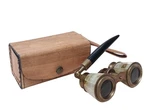 2.5 Inch Opera Glasses Binoculars With Leather Case Mother Of Pearl Solid Bra.... Fixed Price $38.10.