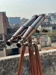 Antique Brass Binocular With Tripod Stand Vintage Maritime Explorer Decor. Fixed Price $245.20.