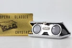 EXC+5 Red Pocket Folding 2.5X Opera Travel Binoculars Crystar Lens From Japan. Fixed Price $50.00.