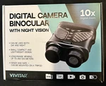 Vivitar VIVCVIR12 Digital Camera Binocular 10X Zoom W/night Vision Black +32GB. Fixed Price $42.00.