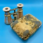 Antique French Opera Glasses Mother Of Pearl Marchand Paris W/ Case 1890S-1900S. Fixed Price $129.00.