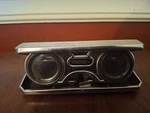 Vintage Red Sportiere 2.5X Folding Opera Glasses "sport Glass" Binoculars. Fixed Price $18.00.