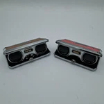 2- Vintage Empire Sport Glass Folding Opera Binoculars 2.5X Model 232 Brown Red. Fixed Price $19.69.