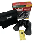 Bushnell Powerview Binoculars 12X Mm Lens Model 131250 Box Case Cloth Papers. Fixed Price $47.50.