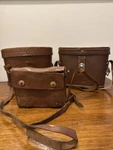 3 Vintage Antique Leather Binocular Case Only. Fixed Price $49.99.