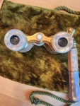 Vintage Antique Lemaire Paris Opera Glasses With Handle Mother Of Pearl. Fixed Price $250.00.