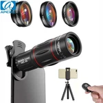 Apexel 4 In Phone Camera Lens Kit 18X Zoom Telephoto Wide Angle 15X Macro. Fixed Price $30.07.