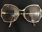 Vintage Sol-optics Women's Facet Look Gold Frame Eyeglasses With Case 52-18-135. Fixed Price $29.00.