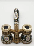 Lemaire F. Antique Enamel Opera Glasses Floral Decoration Extendable Handle. Fixed Price $1350.00.