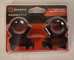 Simmons 1" See-thru Mount-matte Rings Fits Up To 50MM Obj Lens SM49063PDQ. Fixed Price $20.90.