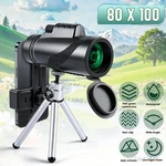 80X100 Hd Monocular Camera Zooming BAK-4 Lens Outdoor Hiking Scope +tripod. Fixed Price $21.99.