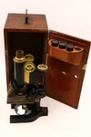 Antique Bausch & Lomb Microscope With Original Wooden Case Optics. Fixed Price $224.90.